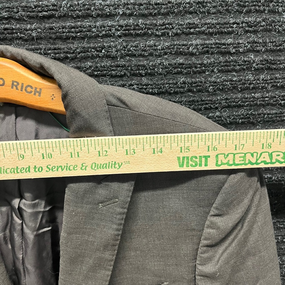 Banana Republic Mens 42R Slim Fit Blazer Grey Tessuto Marzotto Italian Fabric - Picture 8 of 10